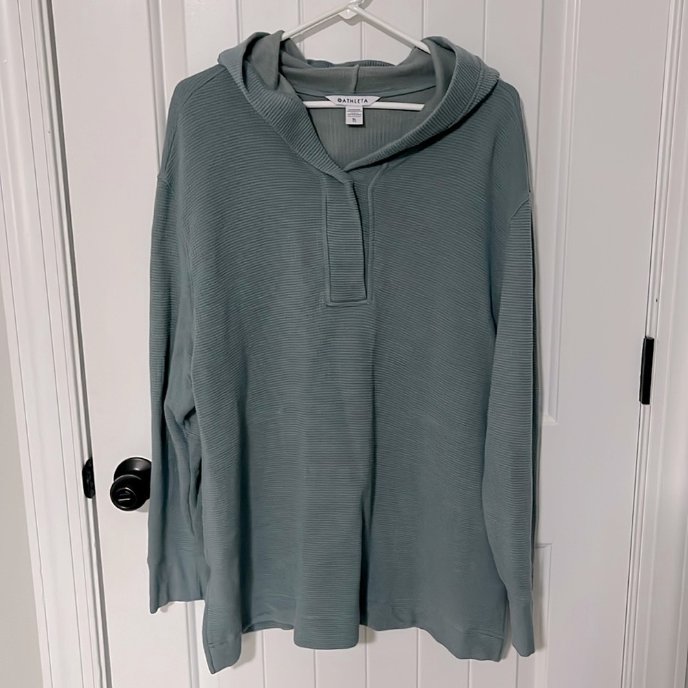 Athleta thick tunic-style Hoodie, light ocean blue XL